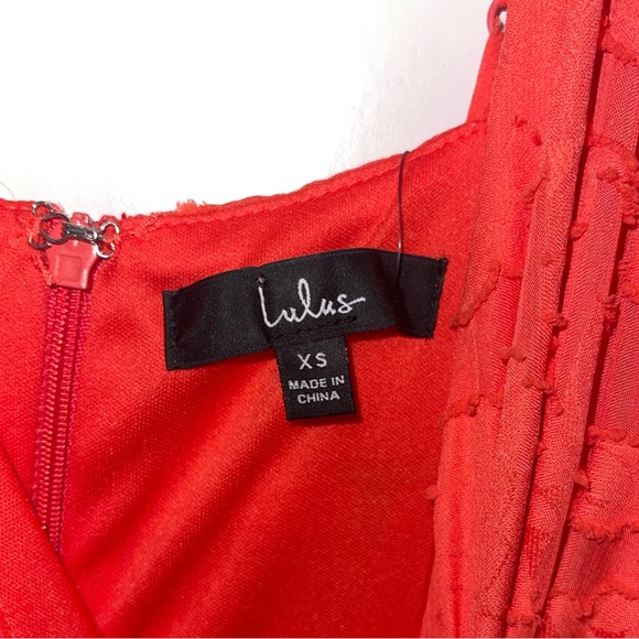 Lulus Primped to Perfection Red Floral Burnout Chiffon Ruched Dress - Picture 8 of 11